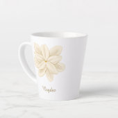 Jasmine Witte Bloem Elegante Naam Latte Mok (Linkerhoek)