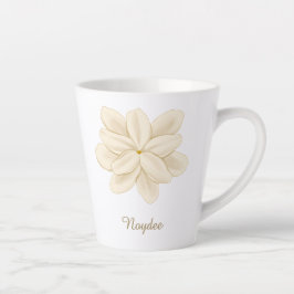 Jasmine Witte Bloem Elegante Naam Latte Mok