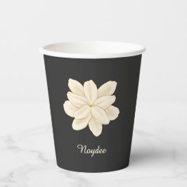 Jasmine Witte Bloem Elegante Naam Papieren Bekers