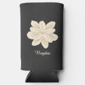 Jasmine Witte Bloem Elegante Naam Seltzer Blikjeskoeler (Voorkant)