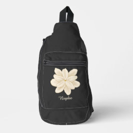Jasmine Witte Bloem Elegante Naam Sling Bag