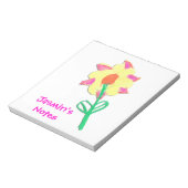 Jasmin's bloempje Notitieblok - Kunst door Sjabloo (Linkerzijde)