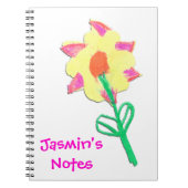 Jasmin's Flower Art van Kids Personalized Custom Notitieboek (Voorkant)