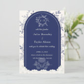 Jasminum Sambac Elegant Bloemen Huwelijk Kaart (Staand voorkant)