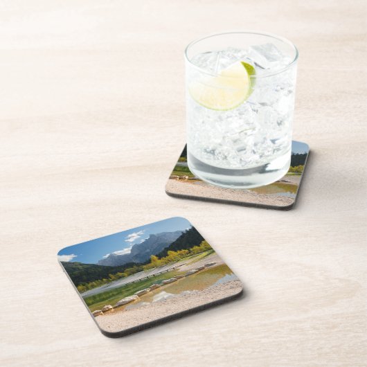 Jasna-meer in de Sloveense Alpen in herfst Bier Onderzetter (Rechterzijde)