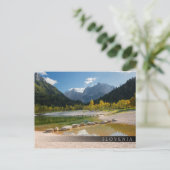 Jasna-meer in de Sloveense Alpen in herfst Briefkaart (Staand voorkant)