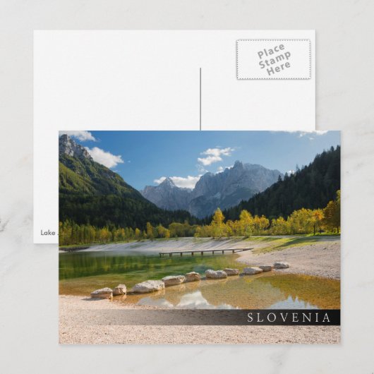 Jasna-meer in de Sloveense Alpen in herfst Briefkaart (Voorkant / Achterkant)