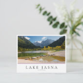 Jasna-meer in de Sloveense Alpen in herfst Briefkaart (Staand voorkant)