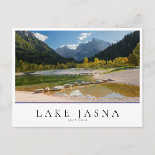 Jasna-meer in de Sloveense Alpen in herfst Briefkaart