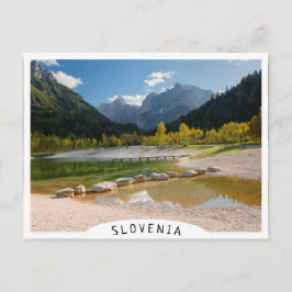 Jasna-meer in de Sloveense Alpen in herfst Briefkaart