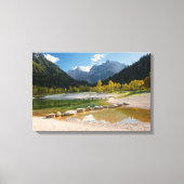 Jasna-meer in de Sloveense Alpen in herfst Canvas Afdruk (Voorkant)