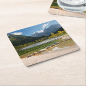 Jasna-meer in de Sloveense Alpen in herfst Kartonnen Onderzetters (Schuin)