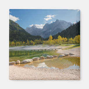Jasna-meer in de Sloveense Alpen in herfst Magneet