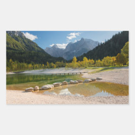 Jasna-meer in de Sloveense Alpen in herfst Rechthoekige Sticker