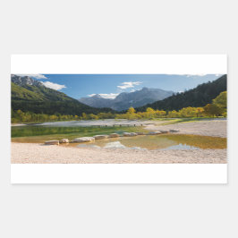 Jasna-meer in de Sloveense Alpen in herfst Rechthoekige Sticker