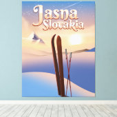 Jasna, Slowakije Ski poster. Canvas Afdruk (Insitu (Houten vloer))