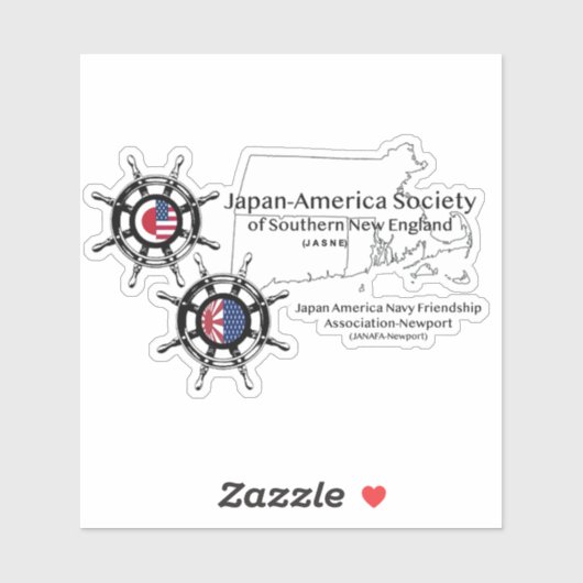 JASNE-JANAFA -logo-kaart-volledige naam Sticker (Vel)