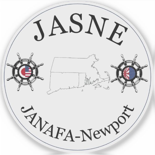 JASNE-JANAFA Round Logo Sticker (Voorkant)