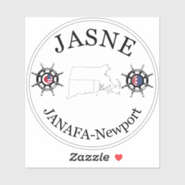JASNE-JANAFA Round Logo Sticker