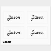 Jason Classic Retro Naam Ontwerp Rechthoekige Sticker (Vel)