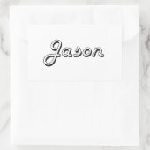 Jason Classic Retro Naam Ontwerp Rechthoekige Sticker (Tas)