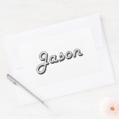 Jason Classic Retro Naam Ontwerp Rechthoekige Sticker (Envelop)