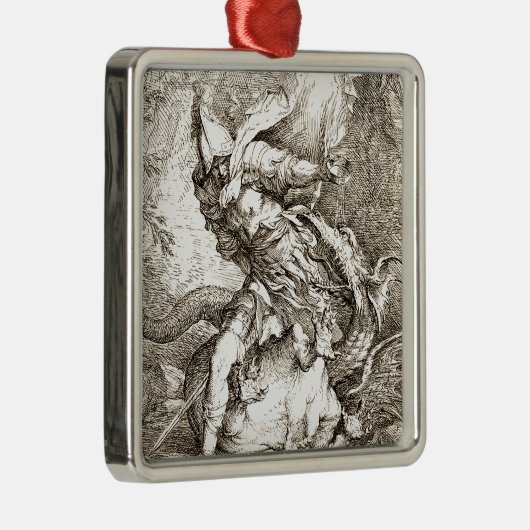 Jason en de draak (Etching 17e eeuw) Metalen Ornament (Rechts)