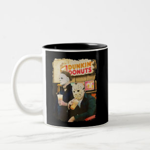 Jason en Micheal Donuts, Horror Movie Lover Gift Tweekleurige Koffiemok