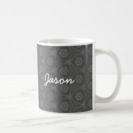 JASON Grey and White Custom Name Gift Collectie Koffiemok