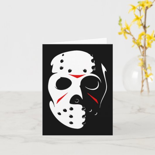 Jason Hockey Mask Halloween Vrijdag 13 TH Kaart (Gele Bloem)