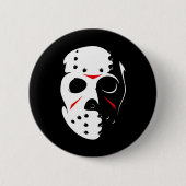 Jason Hockey Mask Halloween Vrijdag 13 TH Ronde Button 5,7 Cm (Voorkant)