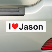 Jason I Love (Heart) Bumpersticker (Op auto)