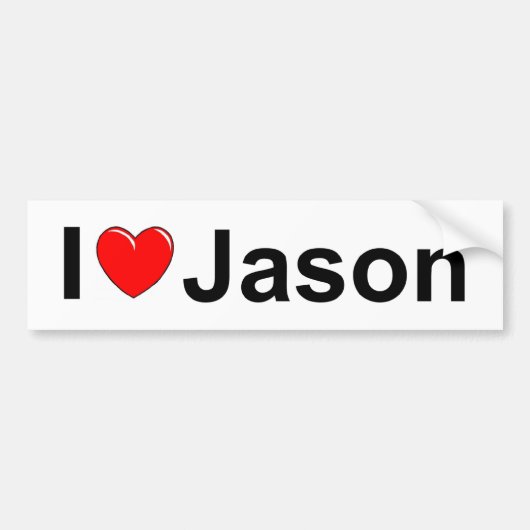 Jason I Love (Heart) Bumpersticker (Voorkant)