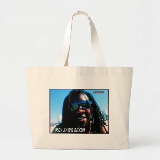 JASON JENKINS LIVE.COM GROTE TOTE BAG (Voorkant)
