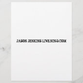 JASON JENKINS LIVE IN CANADA FLYER (Achterkant)