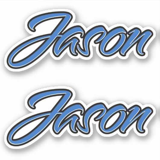 Jason Name blue Aufkleber Sticker Stickerset (Voorkant)
