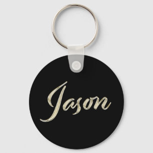Jason Name whitegold Button Schlüsselanhänger Sleutelhanger