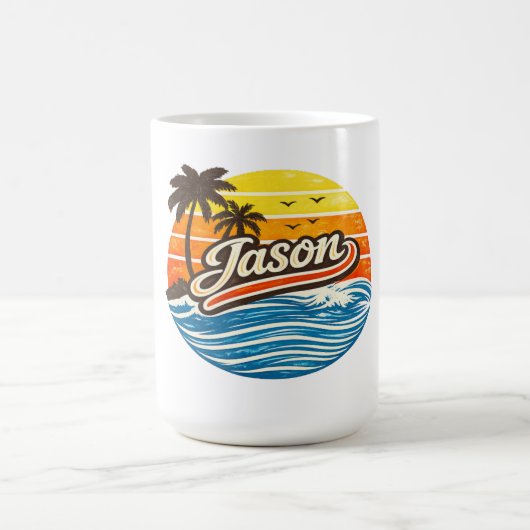 Jason Retro Sunset Naamontwerp Koffiemok (Center)