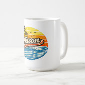 Jason Retro Sunset Naamontwerp Koffiemok (Voorkant rechts)
