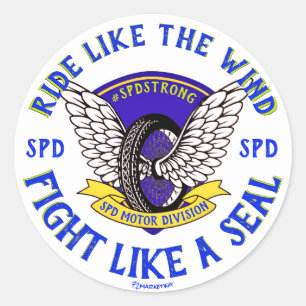 JASON SEALS SLIDELL POLITIE SPD MOTORFIETS GEBEDEN RONDE STICKER