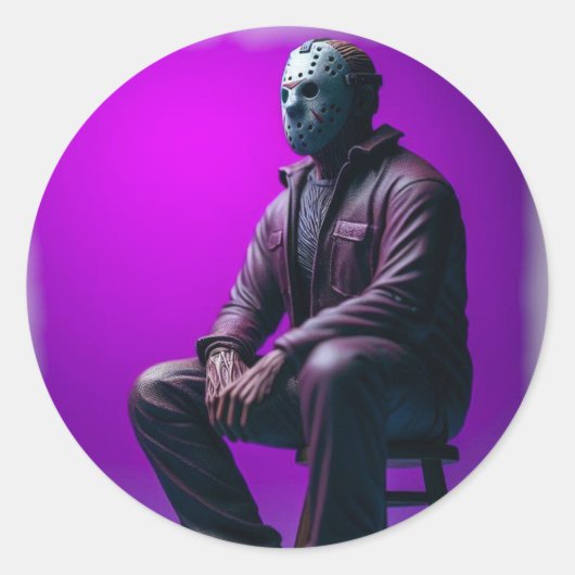 Jason Voorhees Ronde Sticker (Voorkant)