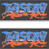 Jason Vorname Name Graffiti Aufkleber Sticker (Voorkant)