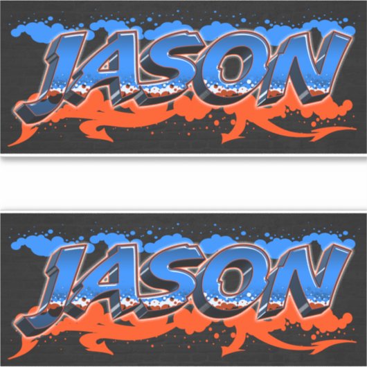 Jason Vorname Name Graffiti Aufkleber Sticker (Voorkant)