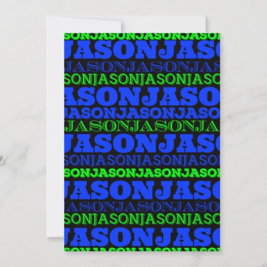 JASONCool Modern Bar Mitswa Uitnodiging Zwart Blau (Achterkant)