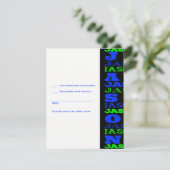 JASONCool Modern Bar Mitzvah Uitnodiging Black Blu (Staand voorkant)