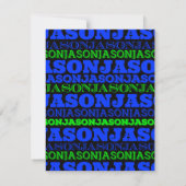 JASONCool Modern Bar Mitzvah Uitnodiging Black Blu (Achterkant)