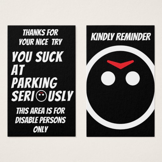 Jason's waarschuwing dat je serieus aan het parker visitekaartje (Voorkant /achterkant)