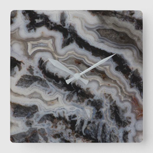 Jasper Agate Gemengd Slab Vierkante Klok (Voorkant)