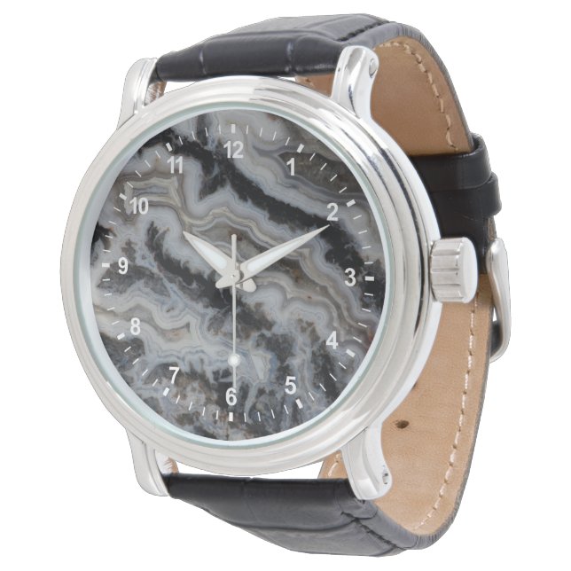 Jasper Agate Gemengde Plaat Horloge (Gekanteld)