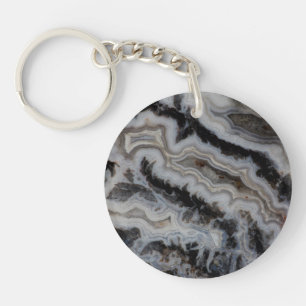 Jasper Agate Gemengde Plaat Sleutelhanger